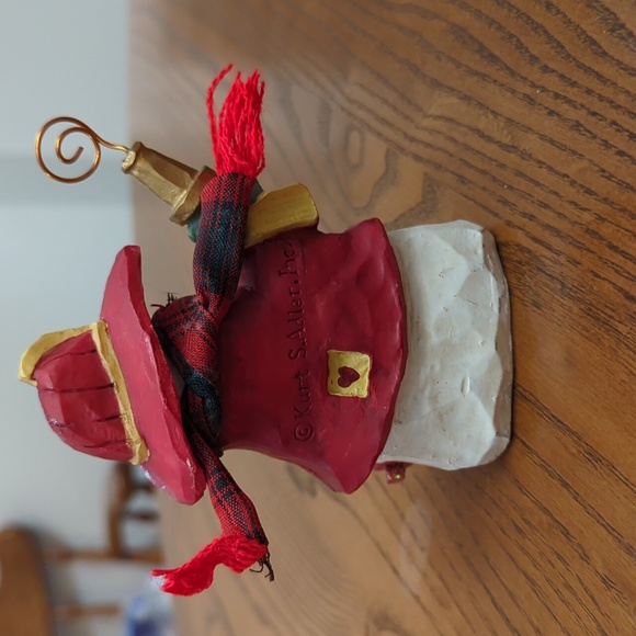 Kurt Adler snowman firefighter. Resin. Scarf. 4 inches high. - Picture 2 of 4